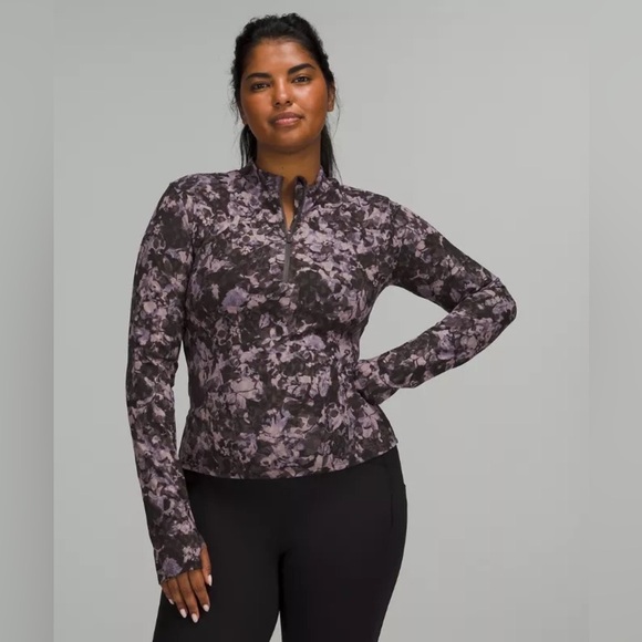 lululemon athletica Tops - Lululemon Luxtreme Running Half-Zip Inflect Floral Lunar Rock Multi 8 nwt